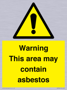 Warning This area may contain asbestos